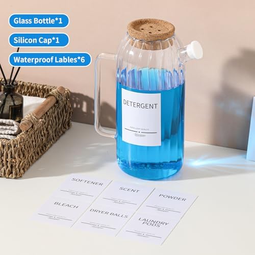 60oz Fabric Softener Dispenser,Liquid Laundry Detergent Dispenser with Lables,Laundry Detergent Container - Image 2