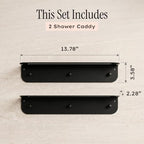 MaisoNovo Shower Caddy Bathroom Shelf with Towel Bar Wall Mounted Set of 2 - Image 4