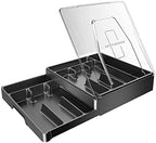 GoCozy Silverware Organizer with Lid, 9 Compartments Flatware Organizer, Plastic Utensil Holder for Countertop, Silverware Tray for Drawer, Black by Unknown