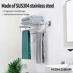 KOKOSIRI Bathroom Towel Rack Towel Holder 20 Inch Towel Shelf with Double Towel Bars Wall Mounted SUS 304 Stainless Steel, Polished Chrome, B6005CH-L20 - Image 3