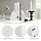 Koville Marble Bookends for Shelves, Large Bookends for Heavy Books, Natural Stone Book Stopper for Books CD Movies, Aesthetic Decorative Book Ends (White) - Image 6