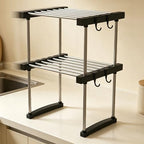 BLULEE Expandable Under Sink Organizer, 2-Tier Adjustable Storage Shelf by BLULEE