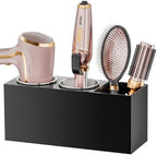 YUNEASELF Hair Tool Organizer Acrylic: Hair Dryer Holder Wall Mount - Blow Dryer Holder Cabinet Door - Bathroom Countertop Organizer for Curling Iron Hot Styling Tools Flat Iron - Black by Unknown