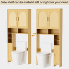 Homhedy Wooden Over The Toilet Storage Cabinet, Natural - Image 6