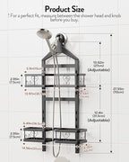 Orimade Adjustable Hanging Shower Caddy for Handheld Shower Heads, Rustproof Bathroom Shelf Organizer Over Showerhead Storage Rack with 8 Hooks, Easy-Clean Removable Baskets & Triple Anti-Slip Fixing - Image 6