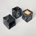 Natural Marble Stone Square Storage Container Empty Vessel Holder Cup for Candle/Pens/Sundries items (Dark Flower Green) - Image 3