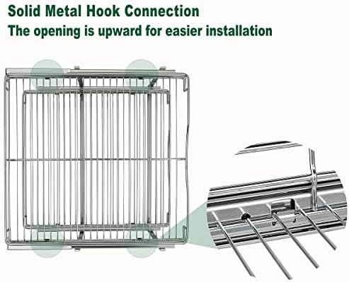 DINDON 2 Tier Pull Out Cabinet Organizer (14" W X 18" D), Double Tier Wire Basket Slide Out Shelf Storage for Kitchen Base Cabinet Organization ​for Kitchen, Pantry, Bathroom, Chrome - Image 6