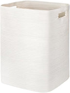 MEGASKET Large Laundry Hamper 16"x13"x22" - Tall Woven Laundry Basket, Cotton Rope Dirty Clothes Hamper, Baby Kids Nursery Wicker Laundry Basket, Bedroom Aesthetic, Soft Laundry Bin, White Hamper, 75L by MEGASKET