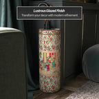 Red Lantern 24" Rose Medallion Porcelain Umbrella Stand - Image 5