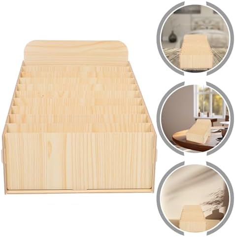 ULTECHNOVO Wooden Receipt Organizer Box with Large Capacity and Multi Compartment Design for Office and Home Use, Beige Filing Box with Simple Elegant Rustic Finish for Efficient Mail - Image 7