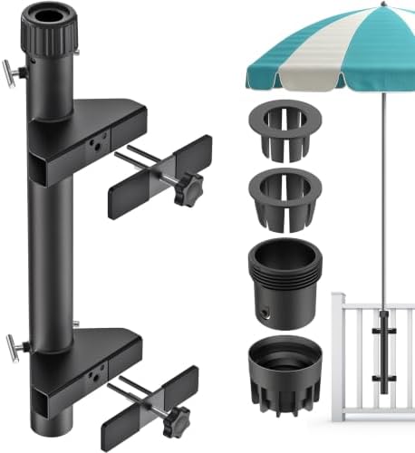 KingDolly No Drilling Deck Umbrella Mount, Umbrella Holder for Deck Railing by Kingdolly