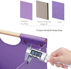 HOONEX Large Foldable Storage Bins, Linen Fabric, Pack of 2, Storage Baskets with Wooden Carry Handles and Sturdy Heavy Cardboard, for Home, Office, Car, Nursery, Purple - Image 4