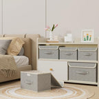Foldable Fabric Storage Cubes with Lids,Grey 10.2x7.9x6.7in,5 Pack - Image 3