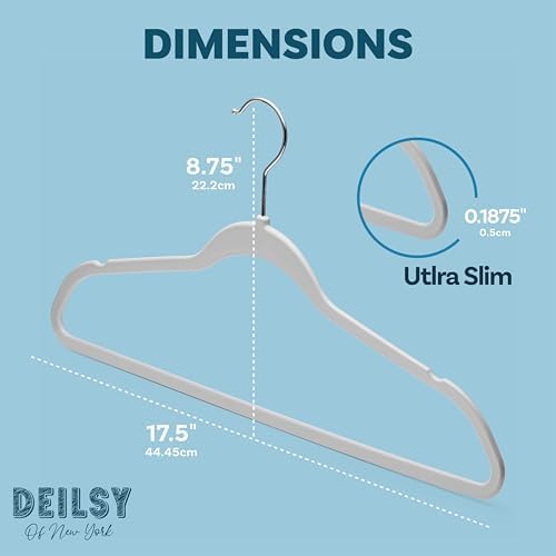 DEILSY™ Non-Velvet Thin Hangers Space Saving Gray Hangers 50 Pack - Image 7