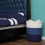 Sea Team Large Woven Cotton Rope Laundry Basket with Handles, 20 x 14 in - Image 2
