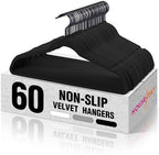HOUSE DAY Black Velvet Hangers 60 Pack, Non Slip Felt Hanger, Slim Velvet Clothes Hangers for Suits, Shirt, Heavy Duty Coat Hanger for Closet by HOUSEDAY
