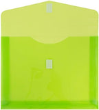 JAM PAPER Plastic Expansion Envelopes with Hook & Loop Closure - Letter Booklet - 9 3/4 x 13 with 2 Inch Expansion - Lime Green - 12/Pack - Image 2