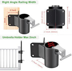 Deck Railing Umbrella Holder, Corner Mount Stand for 1-2" Poles - Image 2
