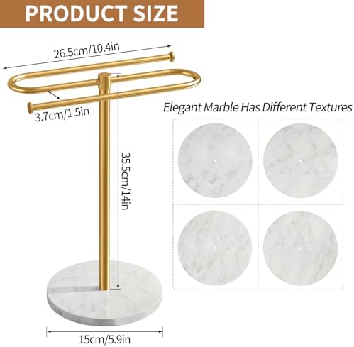 STWWO Kitchen Towel Holder for Countertop with Marble Base - Image 2