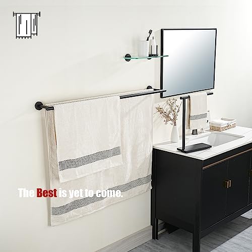 JQK Double Towel Bar Black, 39 Inch 304 Stainless Steel Thicken 1mm Towel Rack for Bathroom, Bath Towel Holder Matte Black Wall Mount, Useable Length 36 Inch, TB100L36-PB - Image 4