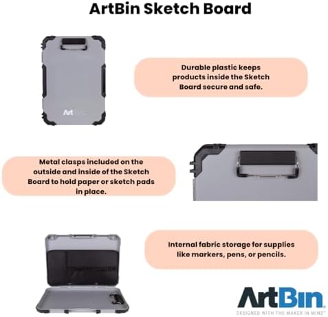 ArtBin Sketch Board with Internal Craft Storage, Drawing Surface, Grey - Image 6