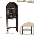 Spurgehom Over The Toilet Storage Cabinet with Glass Door (Coffee) - Image 2
