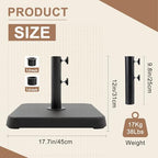 T&Jero 38 lb Square Heavy Duty Patio Market Table Umbrella Base Stand Weight Pre-Filled for Outdoor, Black - Image 3