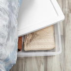 (2-Pack) 41 Quart Clear Plastic Underbed Storage Bin with Snap-On Lid Medium Rectangle Container for Home Organization, White - Image 7
