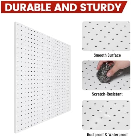 Metal Pegboard Tool Organizer, 12 x 24 in, 30 lb Capacity, 4 Pack - Image 5