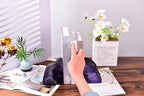 AMOYSTONE Purple Agate Bookends Durable Crystal Book Ends for Study Shelves - Image 6