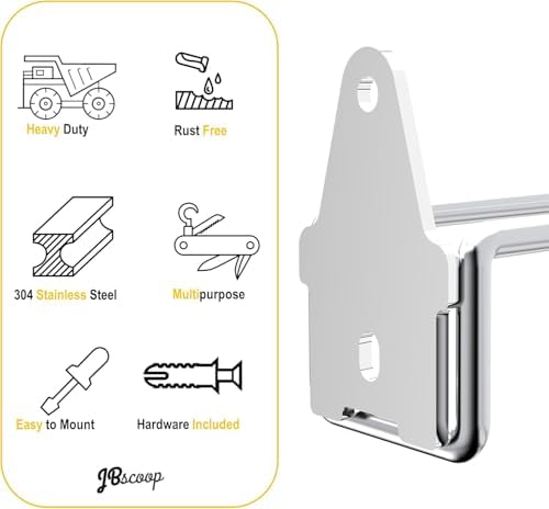 JBscoop 4 Stainless Steel 304 Garage Hooks, Heavy Duty Organizer & Wall Mount Hanger Rack for Tools, Equipment, and More, Rust-Resistant & Durable - Image 5