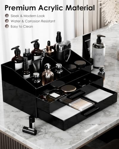 ProCase Cologne Organizer for Men with Drawer, Bathroom Organizer -2 Layer - Image 4