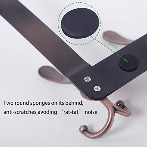 WEBI Over The Door Hook,Door Hanger Hook Rack with 5 Tri Hooks for Hanging,Over Door Towel Rack Door Coat Hanger Door Coat Rack for Bathroom,Behind Back of Door,Antique Copper,2 Packs - Image 5