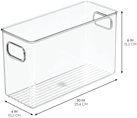 iDesign Slim Clear Plastic Storage Bin, Tall Narrow, 4-Pack - Image 2