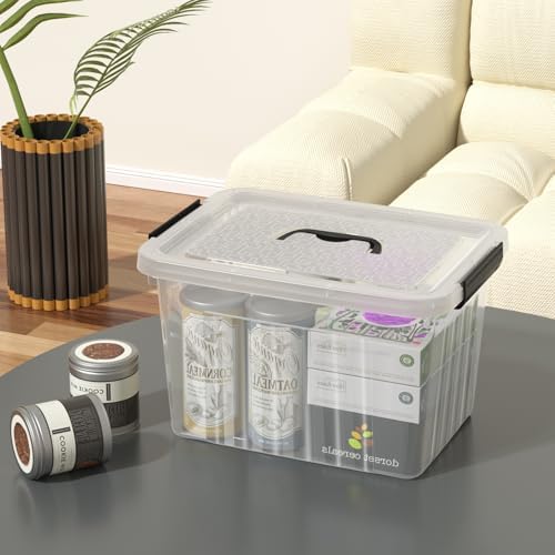 10 Quart Clear Plastic Storage Box Bins with Handle Lids, 4-Pack - Image 4