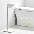 304 Stainless Steel Freestanding Toilet Paper Holder with Marble Base - Multi-Roll Capacity, No-Drill Installation, Bathroom Organizer for Compact Spaces (Brushed/White Marble) by Unknown