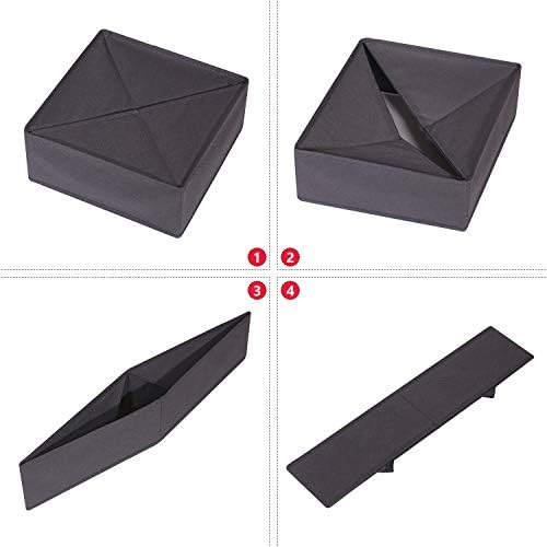 DIOMMELL 9 Pack Foldable Cloth Storage Box Closet Dresser Drawer Organizer Fabric Baskets Bins Containers Divider for Clothes Underwear Bras Socks Clothing, Dark Grey 900 - Image 3