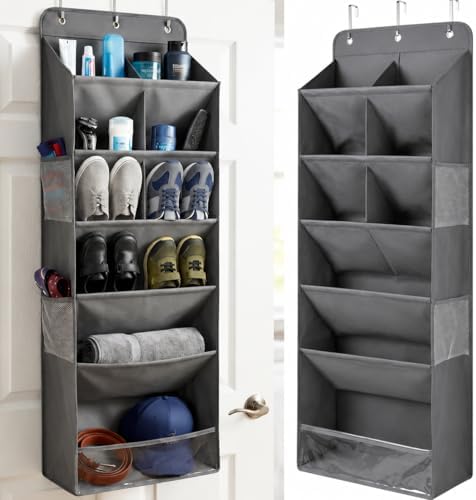 HOMELUX THEORY Hanging Shoe Organizer for Closet, 6-Tier, 120D, Dark Gray by HomeluxTheory