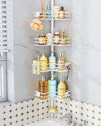 HapiRm Corner Shower Caddy Organizer - Shower Rack with Toothbrush Holder by HapiRm