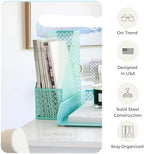 BLU MONACO Aqua - Teal 6 Piece Cute Desk Organizer Set - Desk Organizers and Accessories for Women - Cute Office Desk Accessories - Desktop Organization - Image 4
