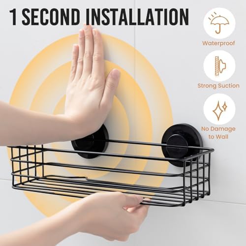 LEVERLOC Shower Caddy Suction Cup, Bathroom Organizer for Inside Shower - Image 2