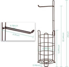 TomCare Toilet Paper Holder Toilet Paper Stand and Dispenser for 4 Mega Rolls Metal Wire Free-Standing Toilet Tissue Paper Roll Storage Shelf Bathroom Accessories Storage Organizer Bronze (Pack of 2) - Image 2