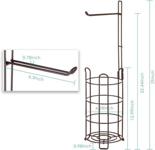 TomCare Toilet Paper Holder Stand Free Standing, Holds 4 Mega Rolls, Bronze - Image 2