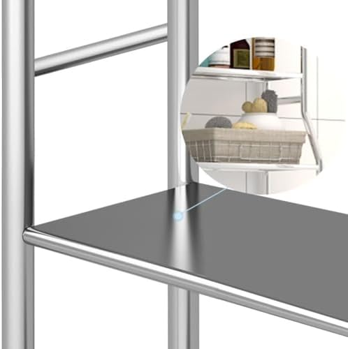 2-Tier Over The Toilet Rack,Bathroom Organizer Shelf,Freestanding Space Saver for Restroom,Laundry,Balcony,Stainless Steel Bathroom Shelf Above Toilet,Sturdy,Waterproof - Image 7