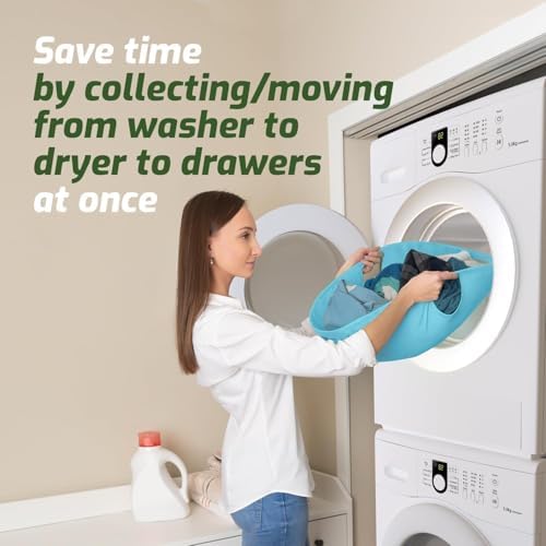 Laundry Turtle Collapsible Laundry Basket for Washer & Dryer (Aqua, Large) - Image 2