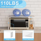 Expandable Kitchen Storage Shelves,110LBS Heavy Duty Metal Shelving Units and Storage For Small Appliance, Adjustable Stackble Storage Shelf Organizer For Kitchen Cabinet Pantry Warehouse Garage,White - Image 3