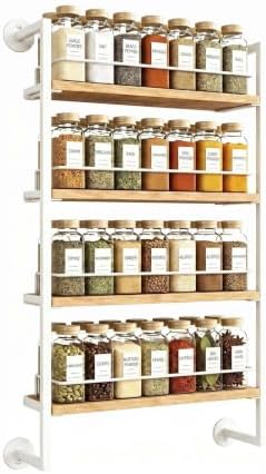 4 Tier Spice Rack Wall Mounted for Kitchen, Large Capacity Organizer by Unknown