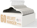 YSSOA Velvet Hangers 60 Pack, Non-Slip Clothes Hangers with Shoulder Notches, 360° Swivel Hooks, Heavy Duty Standard Hangers for Closet Space Saving, White by YSSOA