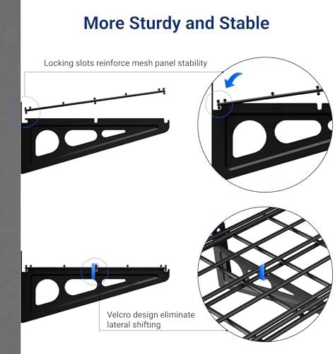 FLEXIMOUNTS 12-inch-by-72-inch Wall Shelf Garage Storage Rack Wall Mounted Floating Shelves,1x6ft,Black, 2-Pack, Classic Series - Image 4