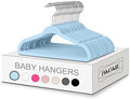 BAGAIL 50 Pack Kids Velvet Hangers 11 Inches Children's Clothes Hangers Non-Slip Baby Hangers for Infant/Toddler (Babyblue) by BAGAIL